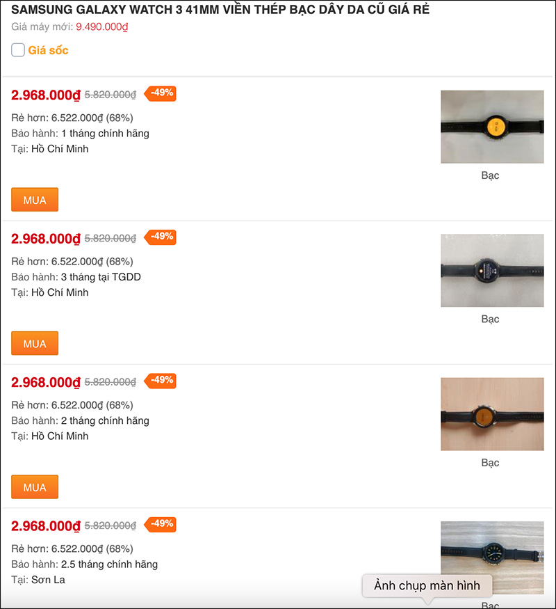 Giảm sốc gần phân nửa, Galaxy Watch 3 cũ giá quá rẻ chỉ từ 3 triệu