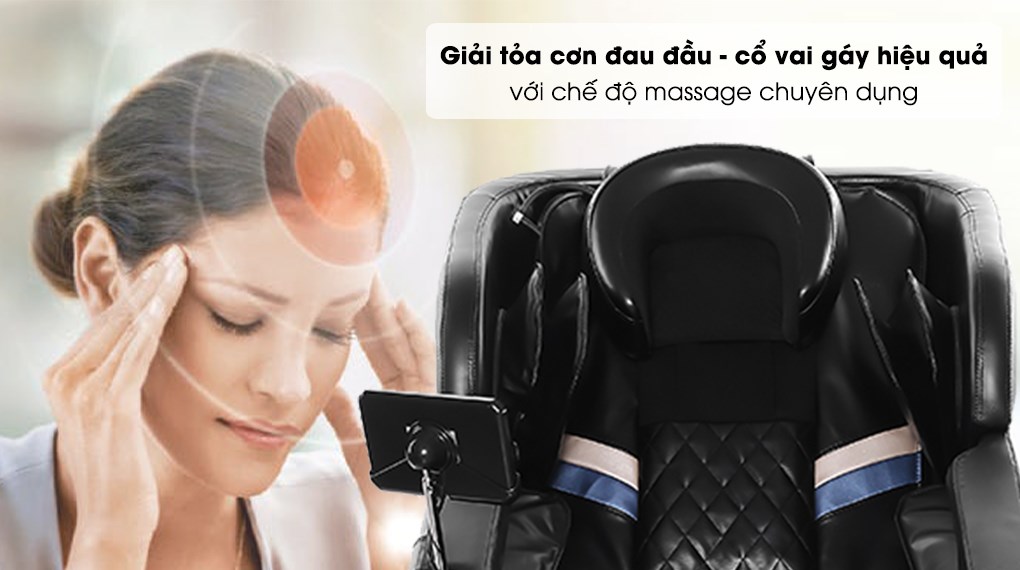 Ghế massage làm dịu các cơn đau đầu
