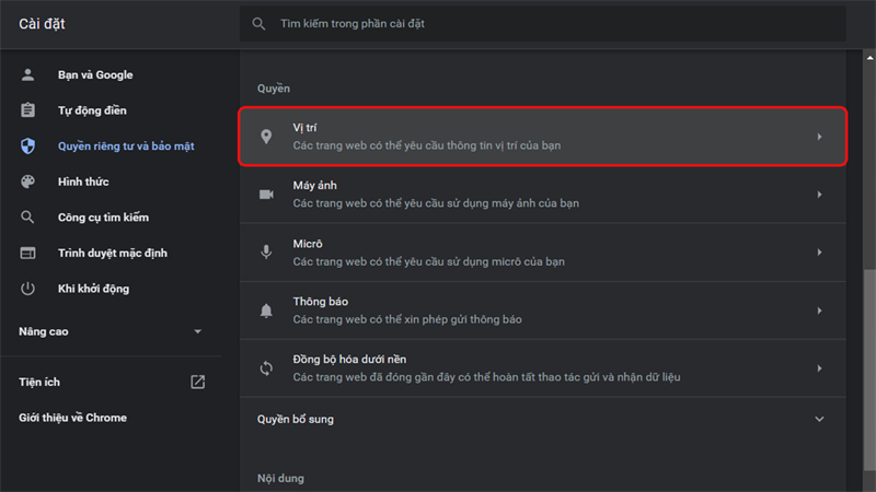 Cách kiểm tra website nào truy cập vị trí trên Chrome