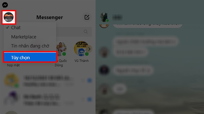 Chế độ tối trên Messenger