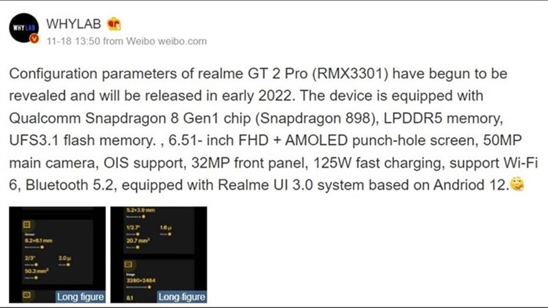 Realme GT 2 Pro nghe đồn sẽ sử dụng con chip Snapdragon 898 Realme GT 2 Pro nghe đồn sẽ sử dụng con chip Snapdragon 898