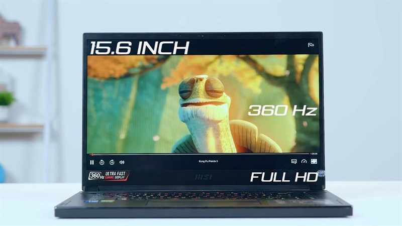 Màn hình của MSI Gaming GS66 Stealth có kích thước 15.6 inch, độ phân giải Full HD.