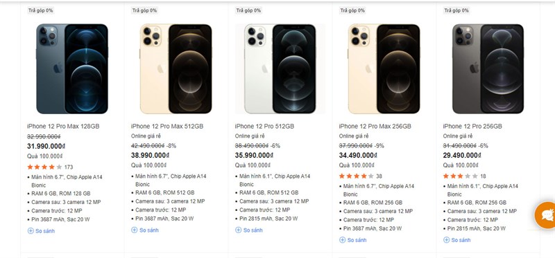 iPhone 12 Pro và 12 Pro Max vẫn được bán tại Thế Giới Di Động