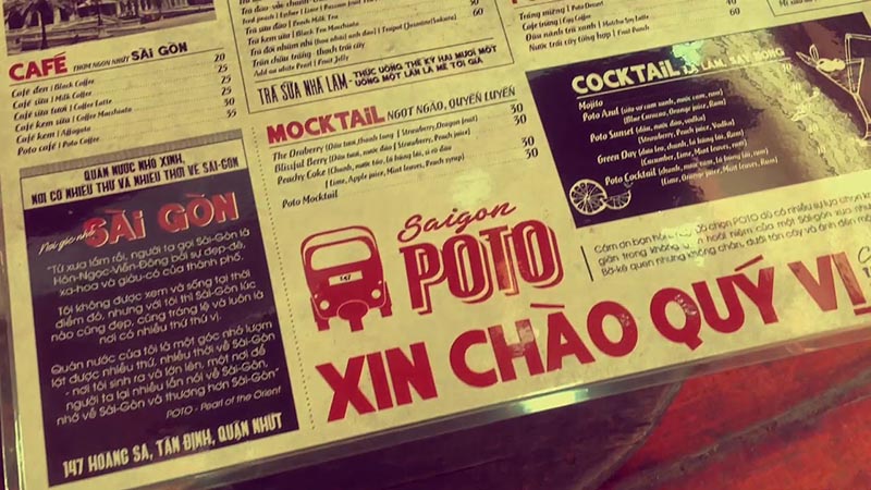 Thực đơn của quán Thực đơn của quán