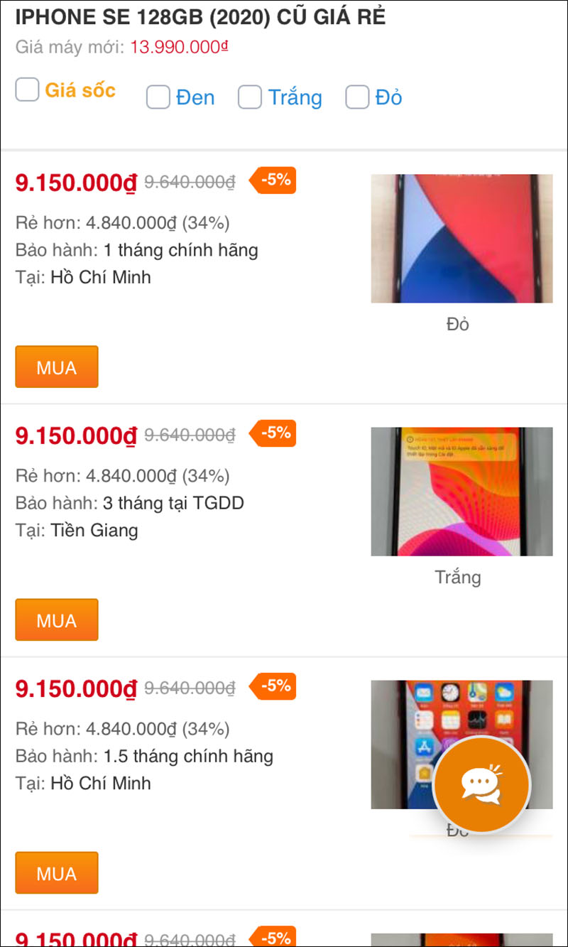 iPhone SE 128GB (2020) cũ