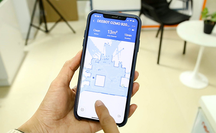 Với cài đặt công nghệ tường ảo trên app Ecovacs Home tạo ranh giới di chuyển, để chặn các khu vực bạn không muốn