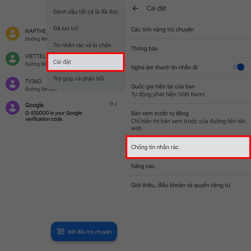 Chống tin nhắn rác