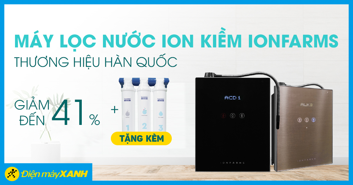 Máy lọc nước ion kiềm IonFarms - thương hiệu Hàn Quốc giảm SỐC đến 41%, tặng thêm quà 7 triệu Máy lọc nước ion kiềm IonFarms - thương hiệu Hàn Quốc giảm SỐC đến 41%, tặng thêm quà 7 triệu