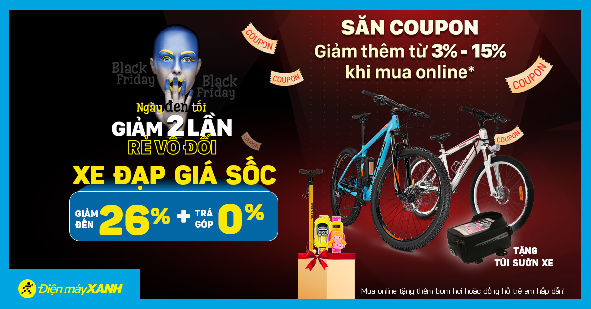 Black Friday, săn sale Xe đạp ngay giảm đến 26%, trả góp 0%, tặng thêm quà hấp dẫn