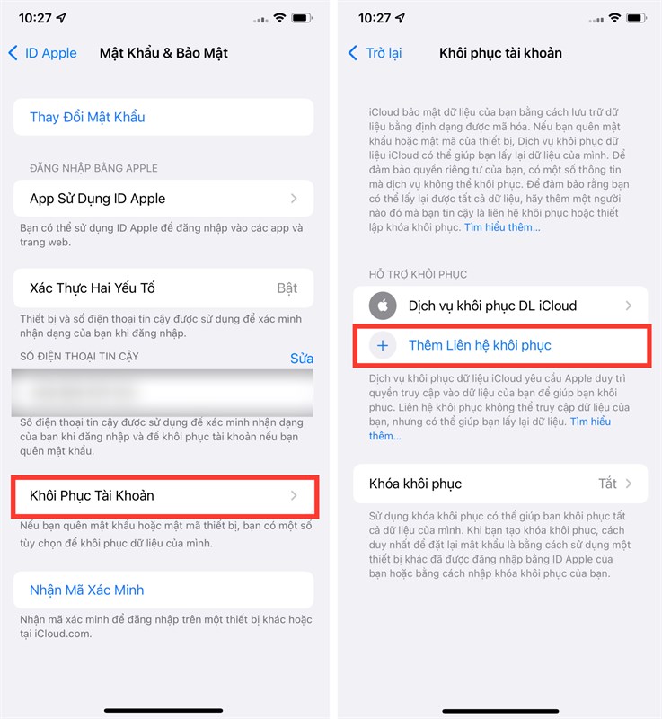 Cách Khôi Phục Icloud Bằng Các Liên Lạc Đáng Tin Cậy Trên Ios 15