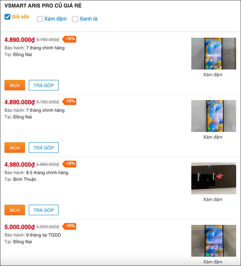 Vsmart Aris Pro cũ giá rẻ nhất từ trước đến nay