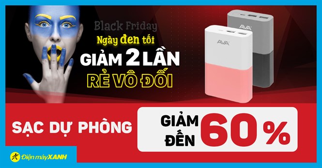 Pin sạc dự phòng giảm cực SỐC lên đến 60% nhân dịp Black Friday, giá chỉ từ 100K, săn ngay kẻo lỡ!