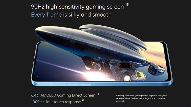 OPPO Reno7 được trang bị màn hình tần số quét 90 Hz