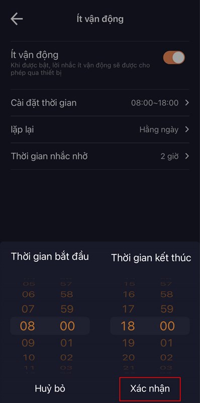 Nhắc nhở ít vận động Nhắc nhở ít vận động
