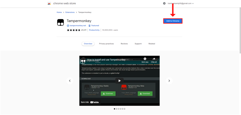 Nhấn vào nút Add to Chrome.