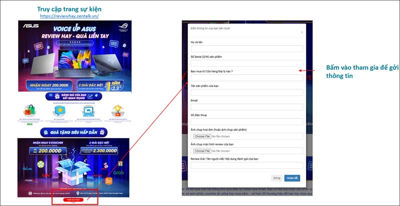 Chương trình Voice Up ASUS: Đánh giá sản phẩm và nhận quà liền tay Chương trình Voice Up ASUS: Đánh giá sản phẩm và nhận quà liền tay