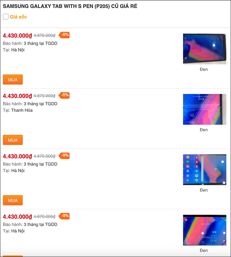 3 máy tính bảng cũ giá rẻ nhất