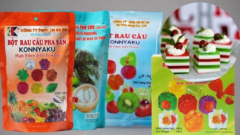 Bột rau câu pha sẵn các loại