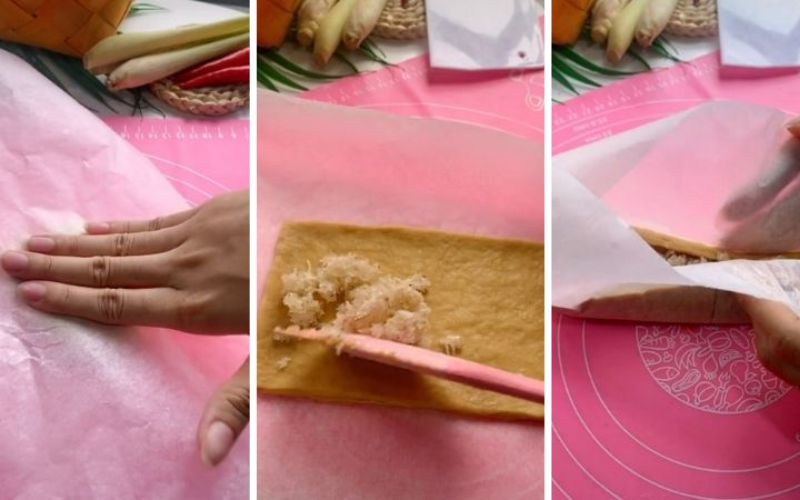 Tạo hình bánh xà lam dừa