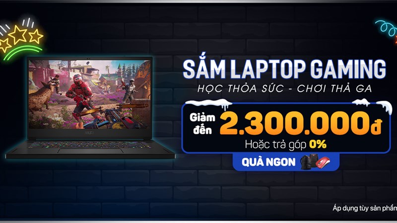 Tháng 12 laptop gaming giảm khủng, mua rinh thêm quà kèm trả góp 0%