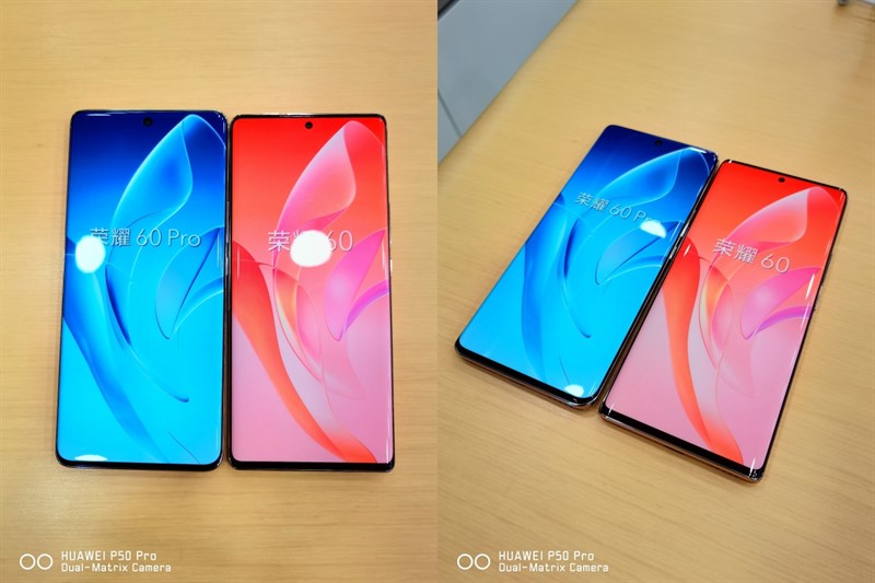 Honor 60 và Honor 60 Pro có thiết kế mặt trước tương tự nhau