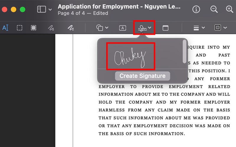 Cách tạo và chèn chữ ký vào file PDF trên MacBook