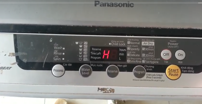 Máy giặt Panasonic báo lỗi H01 
