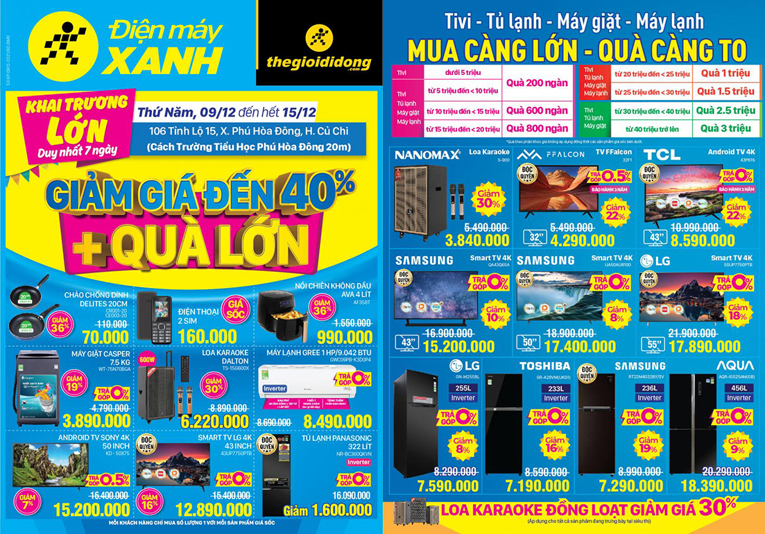 Khai trương Siêu thị Điện máy XANH Tỉnh Lộ 15, Phú Hoà Đông, Củ Chi, TP.HCM