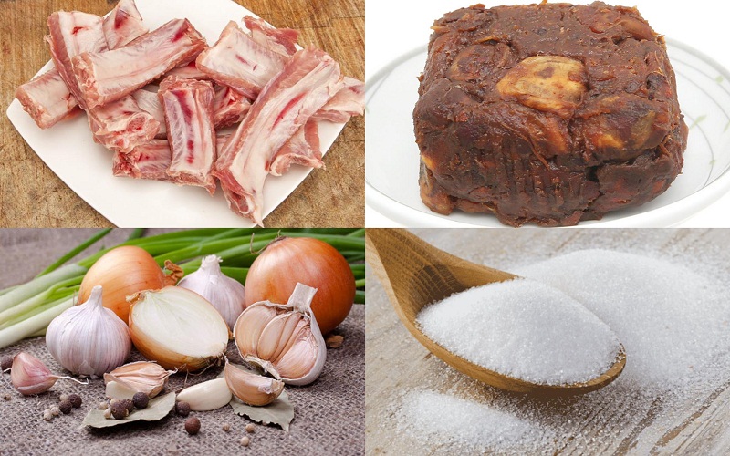 Nguyên liệu làm món sườn chua ngọt me