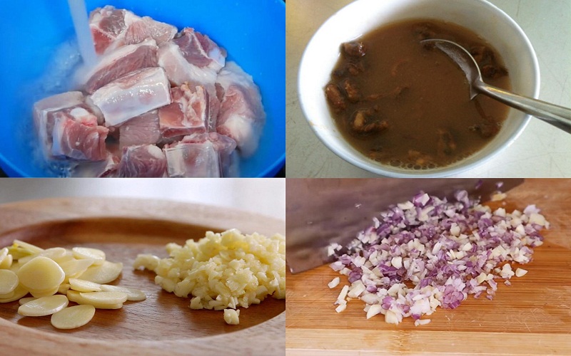 Sơ chế nguyên liệu làm món sườn chua ngọt me