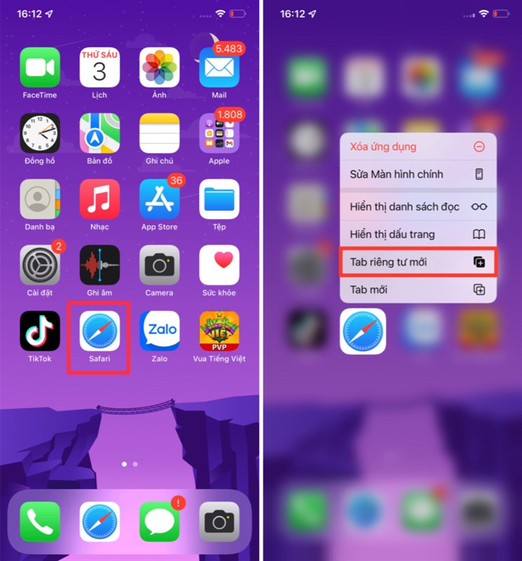 Cách mở tab ẩn danh Safari trên iOS 15