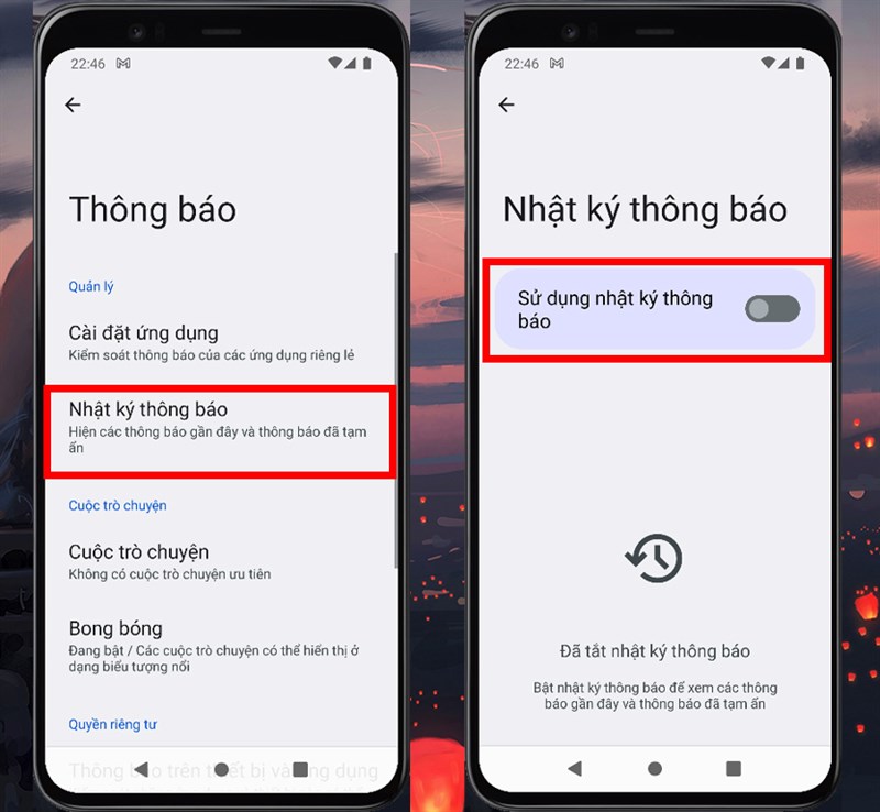 cách sử dụng tính năng tạm ẩn thông báo Android 12