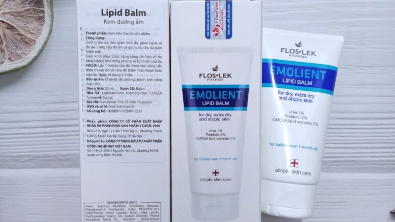 Thành phần của kem dưỡng ẩm Floslek Pharma Emolient Lipid Balm