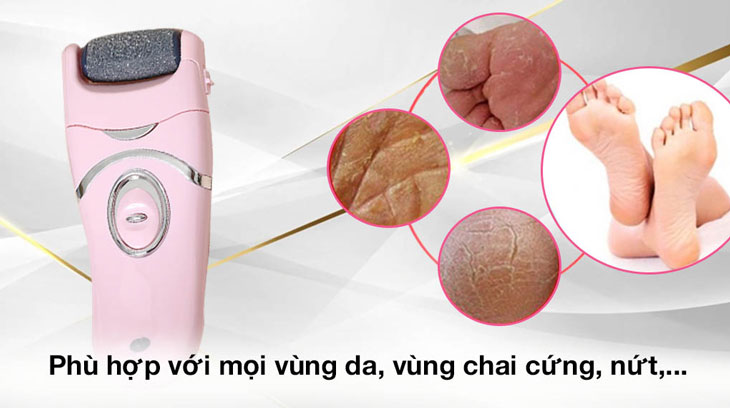 Máy tẩy da chết gót chân Rio PEDI2 phù hợp với những vùng da bị chai sạn giúp tẩy da chết, làm mịn da gót chân