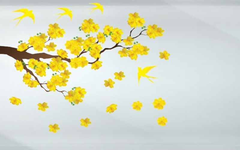 15 cách trang trí hoa mai cửa kính đơn giản, đẹp lung linh ngày Tết