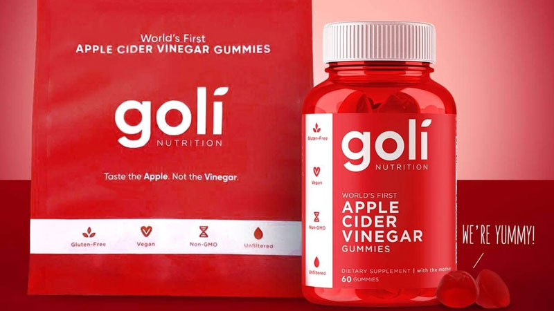 Kẹo giấm táo Goli được bào chế từ nguồn nguyên liệu hữu cơ, không chứa gluten, không màu nhân tạo