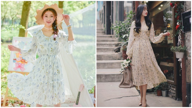 Đầm váy sườn xám cách tân nhung thiết kế tay phồng cho quý cô đi chơi tết ,  lễ siêu đẹp | Shopee Việt Nam