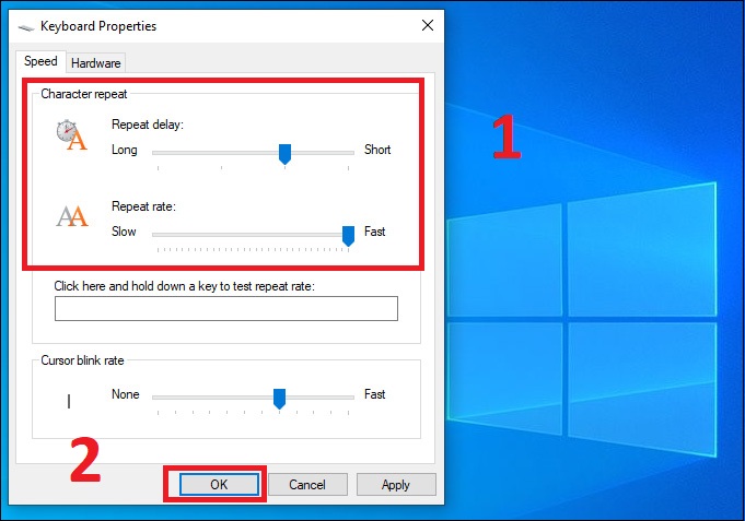 Bước 1: Truy cập vào Control Panel >

 Chọn tìm kiếm Keyboard > Sau đó, nhấn chọn vào biểu tượng Keyboard.” src=”https://cdn.tgdd.vn/Files/2021/12/06/1402700/cach-sua-ban-phim-co-bi-ket-nut-don-gian-va-nhanh.jpg” title=”Bước 1: Truy cập vào Control Panel > Chọn tìm kiếm Keyboard > Sau đó, nhấn chọn vào biểu tượng Keyboard.”/></p>
<p><strong>Bước 2:</strong> Trong phần Thay đổi tốc độ, xem cài đặt <strong>Repeat delay</strong> (độ trễ của lặp lại), đây là lượng thời gian mà hệ điều hành chờ đợi khi một phím bị ấn xuống trước khi kích hoạt lại khóa, hãy trượt cài đặt gần hơn với <strong>Long</strong> (dài) để tránh một phím lặp lại trong khoảng thời gian dài hơn. Nhấn<strong> OK</strong> để áp dụng cài đặt.</p>
<p><img alt=