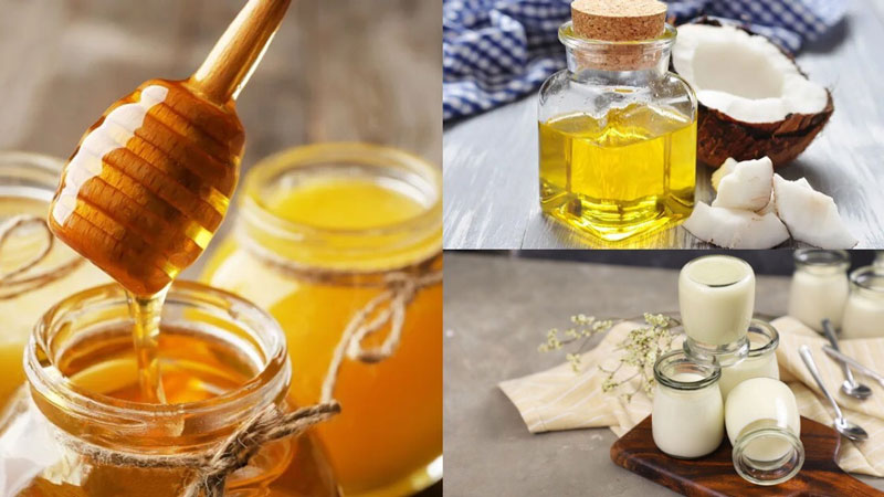 Sự kết hợp giữa mật ong, sữa chua và dầu dừa giúp làm sạch da đầu 