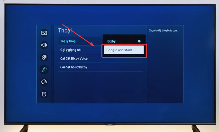Hướng dẫn thiết lập và sử dụng Google Assistant trên tivi Samsung cực chi tiết > Lúc này bạn hãy chọn mục Google Assistant.