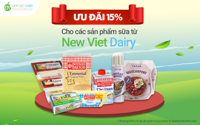 Kem bơ, phô mai – thật nhiều ưu đãi giảm đến 15%