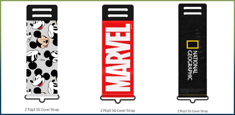 Các mẫu dây đeo theo chủ đề Disney và National Geographic dành cho Galaxy Z Flip3