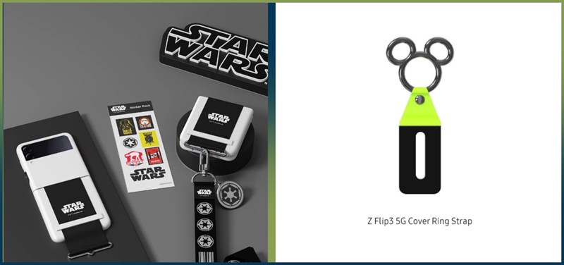 Các phụ kiện theo chủ đề Star Wars và Mickey Mouse dành cho Galaxy Z Flip3