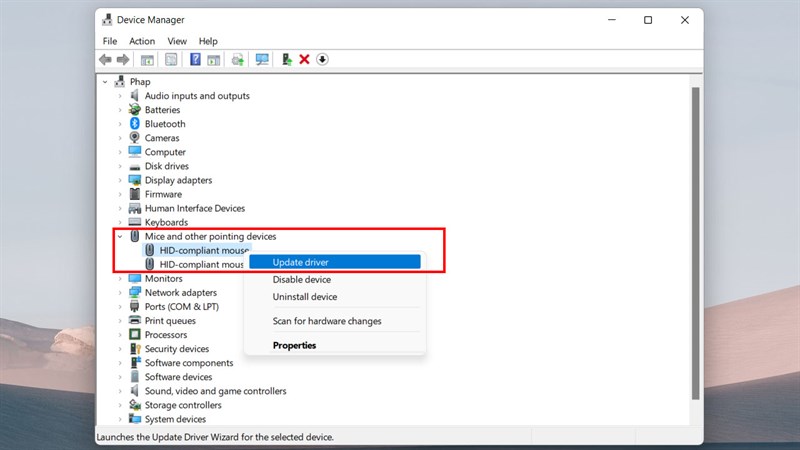 Không sử dụng được chuột laptop