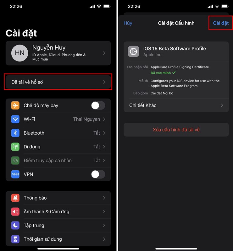 Cách cập nhật iOS 15.2 RC