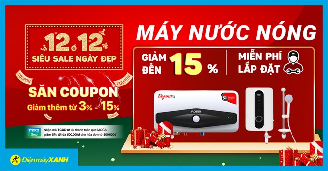 12.12 - Máy nước nóng sale đậm cuối năm đến 12%, chốt đơn chỉ từ 1,7 triệu, giao nhanh miễn phí