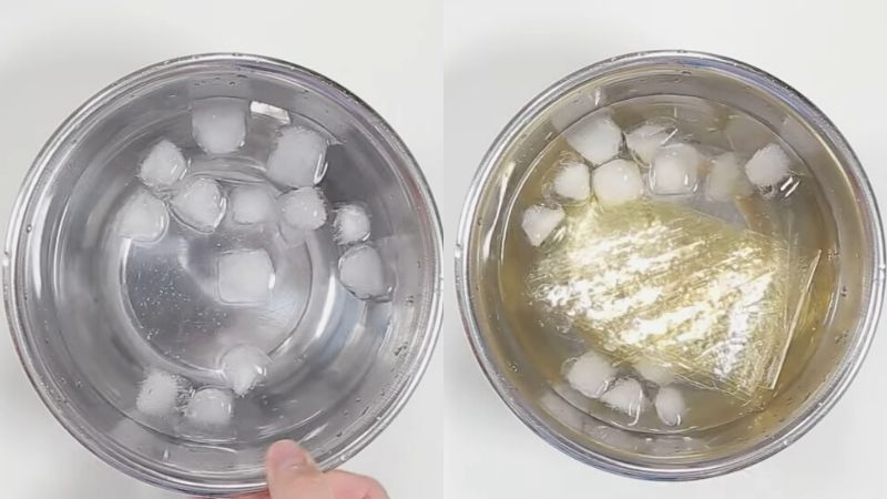 Ngâm gelatin với nước lạnh