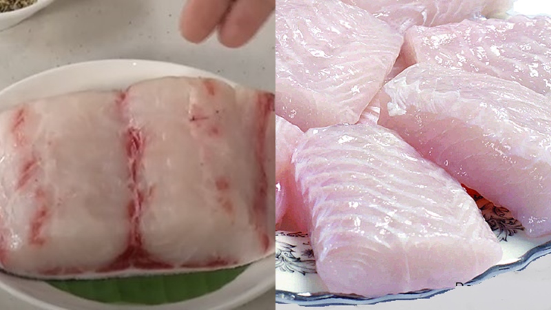 Thịt cá bớp sau khi được phi lê và sơ chế xong