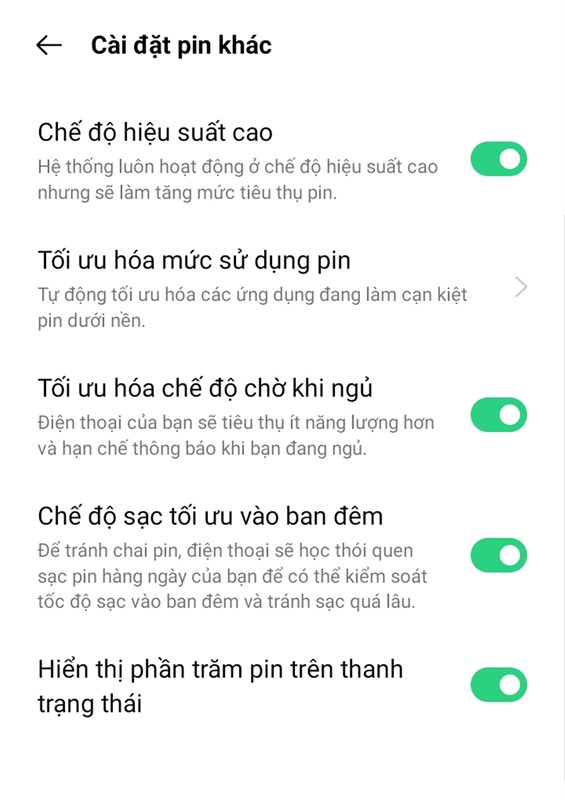 7. Những lưu ý khi sử dụng tính năng tối ưu hóa pin