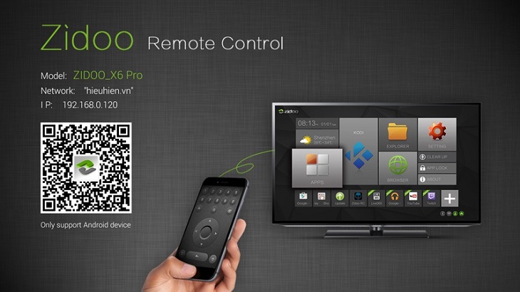 Ứng dụng Zidoo Remote Control (dùng cho các sản phẩm Zidoo)